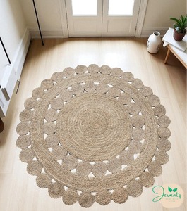 Alfombra de Yute Trenzada Ecológica, Color Marrón Natural, Hecha a Mano, Moderna, para Dormitorio, Color Sólido, Pelo Corto, Antideslizante, Fácil de Limpiar - Product Image 1