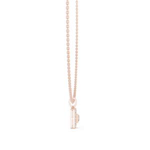Quadra Micro-Pave Radiant Cut Diamond Square <b>Frame</b> Necklace IGI Certified for Engagement & Wedding - Product Image 4