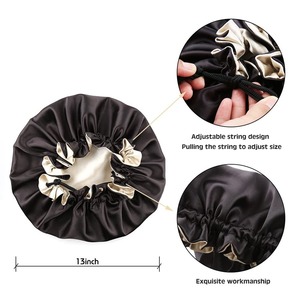 Bonnet de nuit en satin double face personnalisé avec logo ODM, pour retenir les cheveux, en soie douce - Product Image 3