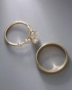 Igi/gia แล็บตัดเพชรวินเทจ14K สีเหลืองแหวนแต่งงาน/งานหมั้นใส่ได้ทั้งชายและหญิงสีขาวทองคุณภาพดีสำหรับงานปาร์ตี้ครบรอบ-คุ้มค่า - Product Image 3