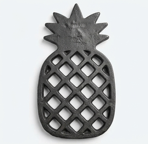 Salvamanteles de Hierro Fundido Negro con Diseño de Piña, Resistente al Calor, Decoración Novedosa para Mesa de Cocina - Product Image 2