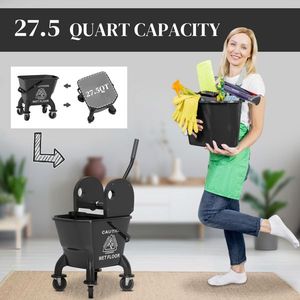 รถเข็นทำความสะอาดถังไม้ถูพื้น - Product Image 6