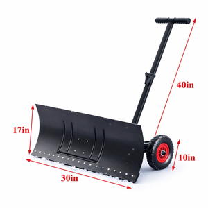 Pelle à neige avec lame en acier de 30 pouces de large, pousse-neige robuste avec roues, pneus pneumatiques de 10 pouces, poignée réglable ODGWTO011 - Product Image 1