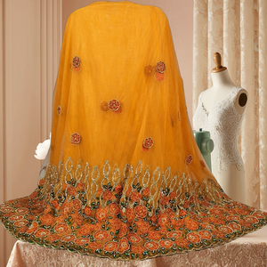 Shubgam Bộ Sưu Tập Độc Đáo Nặng Đá Đính Cườm Ren Vải Thêu Phi Vải Cưới Cho Phụ Nữ Của Buổi Tối Ăn Mặc Ren Lưới - Product Image 3