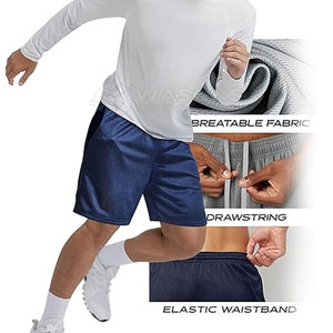 Pantalones Cortos Casuales de Malla para Hombre, 100% Poliéster, Material Suave y Transpirable, Corte Holgado para Verano, Entrenamiento y Estilo Urbano - Product Image 5