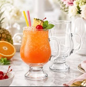Mug en verre borosilicate avec logo personnalisé, verre à jus premium résistant à la chaleur pour hôtel, restaurant, café, au meilleur prix - Product Image 2