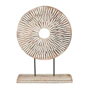 Centro de mesa decorativo de madera de tono natural con etiqueta privada para un estilo orgánico en el hogar y un tema de decoración interior tranquilo. - Product Image 4