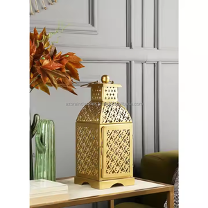Décor à la maison lanterne vintage marocaine pour accrocher et bureau à la fois bougeoir en métal lanterne de créateur découpée au laser - Product Image 3