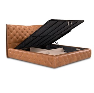 Modern Faux Leather Upholstered King Size <b>Bed</b> Tufted Headboard Soft <b>Bed</b> Frame Box Spring Design - Product Image 4