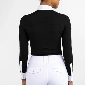 High Quality 4way Stretch Horse Riding Equestrian Shirt Top <b>Base</b> <b>Layer</b> Competition Show Shirt Polo Soft Feel Nylon Spandex - Product Image 5