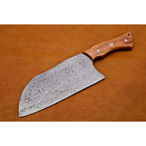 Couteau de chef Burraq OEM artisanal en acier Damas de qualité industrielle, multifonctionnel, motif goutte de pluie, avec étui en cuir, 12 pouces - Product Image 2