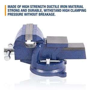 Tornillo de Banco de Acero de Alta Resistencia con Base Giratoria para Trabajos en Madera, Corte de Conductos, Perforación y Trabajos en Metal - Product Image 5
