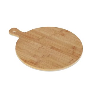 Planche à découper ronde en bambou avec poignée, épaisseur 1,5 cm, durable, compatible lave-vaisselle, pour servir, couper le fromage et la viande en cuisine - Product Image 3