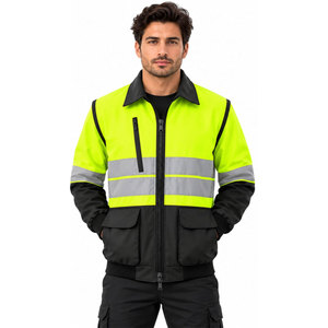 Veste de sécurité haute visibilité imperméable pour travaux de construction, avec logo personnalisé, manteau d'hiver, vente chaude - Product Image 3