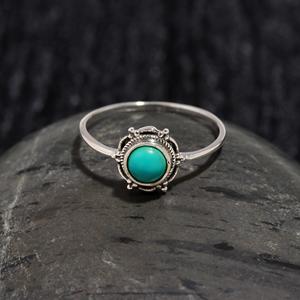 Lote al por mayor de anillos de plata de ley 925 chapados con turquesa natural, engaste ovalado, joyería de moda hecha a mano al mejor precio - Product Image 2