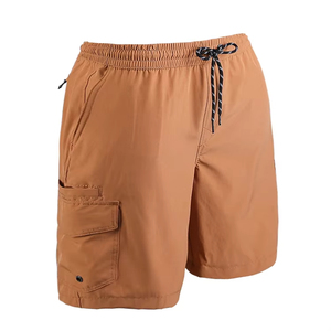 Men's <b>Cargo</b> Shorts Solid Color Drawstring Waist Quick Dry Pockets Casual Woven Mid Rise 100% Polyester - Product Image 3