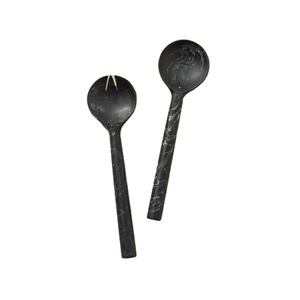 Colección Clásica, Juego de Servidores de Ensalada Jumbo Hechos a Mano con Resina 100% de Grado Alimenticio, Ecológicos, con Patrón de Espirales Coloridos - Product Image 1