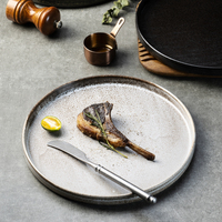 Yayu Vaisselle Japonaise Fine en Céramique, Plateau Noir, Assiettes Rustiques pour Sauce et Dessert, Style Oriental pour Restaurant