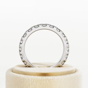 Bague d'éternité empilable pour femme en diamant de laboratoire de 2 carats, or 14k 18k, taille brillant CVD, certifiée IGI, clarté VVS2, 3,6 mm - Product Image 4