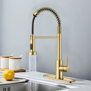 Industrial 1 Handle 1 Hole 3 Hole Faucet Farmhouse Camper Kitchen Faucet with Pull Sprayer for Laundry Utility RV Wet B - Product Image 4