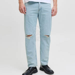 Jeans Premium Elásticos de Corte Relajado, Diseño Clásico con Acabado Desgastado, Pantalones Casuales Cómodos - Product Image 3