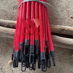 Tamaño 70cm largo Rojo Tapa de PVC mango de escoba de madera cabeza de plástico de madera de eucalipto recto duradero buena calidad precio barato hecho - Product Image 6