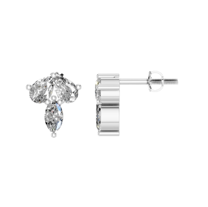 Boucles d'oreilles en forme de grappe de diamants naturels pour femmes 14k/18k Gold Pear Marquise Cut IGI Certified Stylish Trendy Design Wedding Gift - Product Image 5