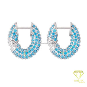 Wholesale 925 <b>Sterling</b> <b>Silver</b> Moissanite Diamond Wide <b>Hoop</b> <b>Earrings</b> Rose Gold <b>Silver</b> And Gold Tone Fashion Jewelry - Product Image 4