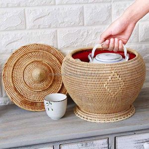 Natural Vietnam Rattan <b>Basket</b> Woven Storage <b>Basket</b> for Kitchen <b>Bathroom</b> Customizable Sizes Competitive Price - Product Image 5
