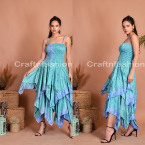Worthbuy — robe longue fantaisie en soie, jupe Maxi style Boho, mode Uno, vêtements bohème, Long et fluide - Product Image 4