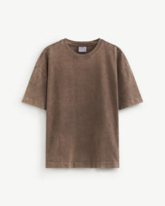 Camiseta de Algodón 100% con Lavado Ácido, Hombros Caídos, Corte Holgado y Recto, Estilo Urbano, Personalizable con Logotipo - Product Image 1