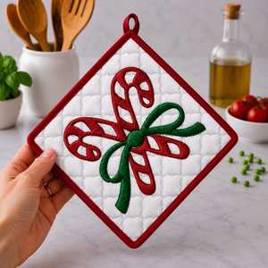 Magnifique porte-casserole en coton avec broderie de Noël, isolation thermique, écologique, au prix d'usine. - Product Image 4