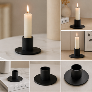 Modern <b>Black</b> Metal Taper Candle Holder Minimalist Iron <b>Candlestick</b> Stand Decorative Table Candle Holder for Home Decor - Product Image 4