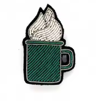 Broche de luxe en fil d'or indien, broderie artisanale, patchs personnalisables (couleurs et formes), service OEM, lavable, pour vestes, sacs, chapeaux