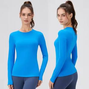 Camiseta de Yoga Ajustada para Mujer con Tu Logotipo, Top Deportivo de Spandex sin Costuras para Verano - Product Image 3