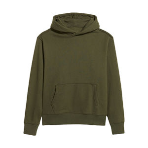 เสื้อฮู้ดผู้ชายสีเขียวมะกอก ทรงปกติ ผ้าฝ้ายฟลีซ สวมใส่สบายๆ สำหรับฤดูใบไม้ร่วง มีกระเป๋า - Product Image 5