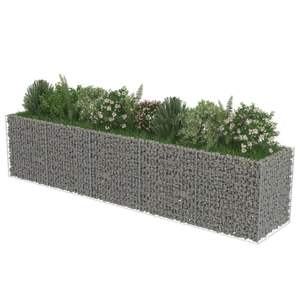 Jardinera Elevada Gabion de Acero Galvanizado Plateado, Macetas y Jardineras Versátiles - Product Image 3