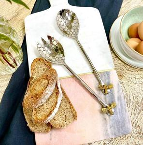 Latest High Standard Quality Metal Honey Comb Pattern <b>Serving</b> <b>Spoon</b> and Fork 18/10 - Product Image 3