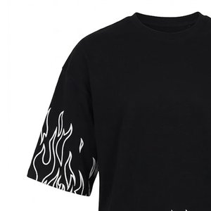 T-shirts surdimensionnés à épaules tombantes pour hommes, style flamme, avec logo personnalisé, impression personnalisée, en coton uni, séchage rapide pour l'été – Vente en gros - Product Image 6