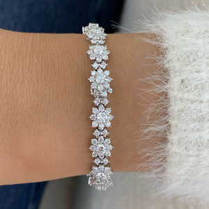 IGI Certified Round Brilliant Lab Grown Diamond Bracelet 10K 14K 18K Yellow <b>Rose</b> White <b>Gold</b> Luxury Fine Jewelry Bracelet - Product Image 4