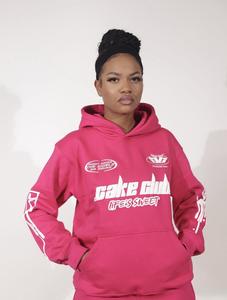 ชุดวอร์มผู้หญิงสีชมพูแบบกำหนดเอง เสื้อฮู้ดพิมพ์ลาย กางเกงจ็อกเกอร์ ผ้าโพลีเอสเตอร์/สแปนเด็กซ์ กำมะหยี่ยืดหยุ่น - Product Image 4