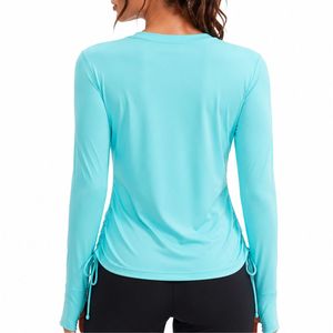 Camiseta de Manga Corta para Mujer, Protección UPF50+, Color Azul Aqua, 220g, Estampado Digital, Spandex/Poliéster, Ropa Deportiva - Product Image 6