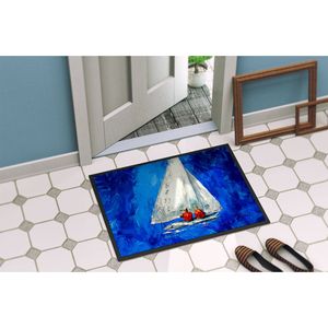 Twos Company New <b>Sailboat</b> Doormat Non-Slip Washable Low Pile 18H X 27W Indoor Outdoor Entryway Rug Front Door Mat - Product Image 4