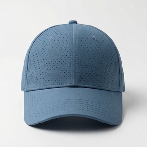 Casquette de baseball en maille bleue à 6 panneaux, ajustable, unisexe, décontractée, pour l'extérieur, printemps-été, respirante, en polyester, couleur unie - Product Image 1