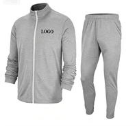 Survêtement en polyester polaire uni personnalisé avec logo pour l'hiver, style streetwear |   Ensemble de sport 2 pièces |   Vêtements de sport légers à séchage rapide OEM ODM