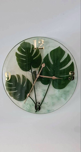 High quality Best Artisans Handmade Resin <b>Wall</b> <b>Clock</b> With Monstera Leaf <b>Design</b> Round Analog Quartz <b>Clock</b> For Living Room Decor - Product Image 1