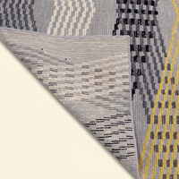 Tapis DECORDEC Chevron Ondulé Superposé Argenté en Laine Tuftée à la Main Antidérapant Écologique à Poils Moyens Épais pour Maison, Hôtel, Salon