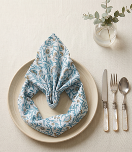 Serviettes de table en coton en gros, imprimées et brodées à la main, réutilisables pour les dîners, mariages et fêtes, 100 % coton fait main - Product Image 2