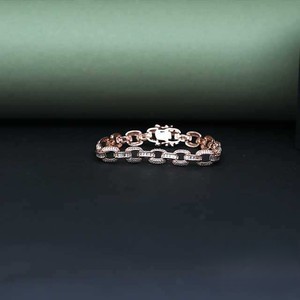 Luxury 925 <b>Silver</b> Diamond Tennis Bracelet Round Brilliant Cut Prong Setting Classic Geometric Design Wedding Jewelry - Product Image 2
