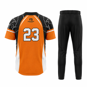 Custom Sublimated Baseball Uniform Full <b>Button</b> Team Sportswear Men Breathable Quick Dry Baseball Jersey with Pants Wholesale - Product Image 2